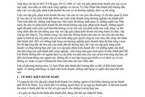 Chỉ thị 12/CT-UB cấp giấy phép kinh doanh cho các cơ sở thương nghiệp, dịch vụ, ăn uống