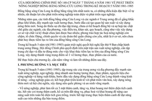 Nghị quyết 148-CP phát triển nông nghiệp đồng bằng sông Cửu Long trong kế hoạch 5 năm 1981-1985