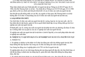 Thông tư 09-TBXH hướng dẫn hoạt động tổ chức sản xuất người tàn tật