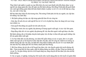 Chỉ thị 113-TTg thực hiện chính sách quân nhân hoàn thành nhiệm vụ phục vụ tại ngũ trở về