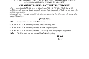 Quyết định 98-QĐ 3 tiêu chuẩn Nhà nước