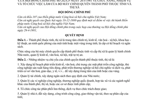 Quyết định 202-CP chức năng, nhiệm vụ tổ chức làm việc của bộ máy chính quyền thành phố thuộc tỉnh, thị xã