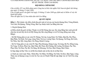 Quyết định 245-CP  điều chỉnh địa giới xã thuộc tỉnh Cao Bằng