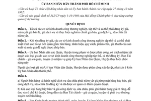 Quyết định 390/QĐ-UB đăng ký, niêm yết giá chống đấu cơ nâng giá