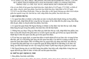 Thông tư liên bộ 8-LB/BĐ-NgT quy định trách nhiệm giữa hai ngành bưu điện và ngoại thương trong thủ tục xuất nhập khẩu bưu phẩm bưu kiện