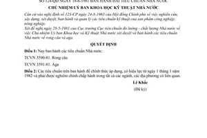 Quyết định  124-QĐ 2 tiêu chuẩn Nhà nước TCVN 3590-81,TCVN 3591-81