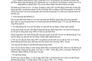 Thông tư 15-TT/TCĐ cách tính trợ cấp bảo hiểm xã hội hướng dẫn Quyết định 219-CP