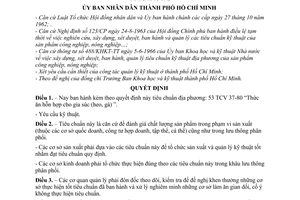 Quyết định 134/QĐ-UB tiêu chuẩn địa phương thức ăn hỗn hợp cho gia súc