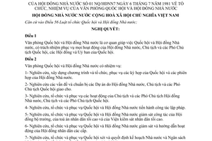 Nghị quyết 01-NQ/HĐNN7 tổ chức, nhiệm vụ của Văn phòng Quốc hội và Hội đồng Nhà nước