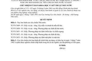 Quyết định 174-QĐ tiêu chuẩn Nhà nước về giấy