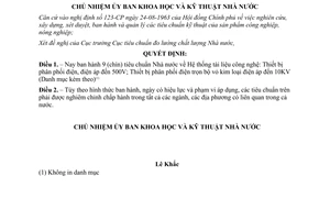 Quyết định 177-QĐ  9 Tiêu chuẩn kỹ thuật Nhà nước về Hệ thống tài liệu công nghệ