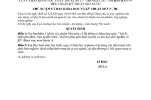 Quyết định 77/QĐ  9 tiêu chuẩn kỹ thuật Nhà nước