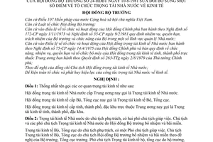 Nghị định 24-HĐBT  bổ sung tổ chức trọng tài Nhà nước về kinh tế