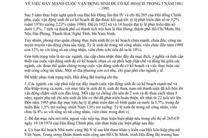 Chỉ thị 29-HĐBT đẩy mạnh công cuộc vận động sinh đẻ kế hoạch 5 năm 1981-1985