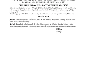 Quyết định 211-QĐ 1 tiêu chuẩn kỹ thuật Nhà nước TCVN 3663-81