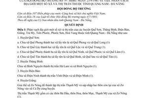 Quyết định 79-HĐBT phân vạch địa giới  xã thị trấn huyện Quảng Nam Đà nẵng
