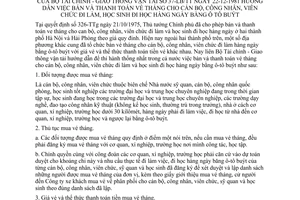 Thông tư liên bộ 37-LB/TT bán thanh toán vé tháng cán bộ, công nhân, viên chức đi làm, học sinh đi học hàng ngày bằng ôtô buýt