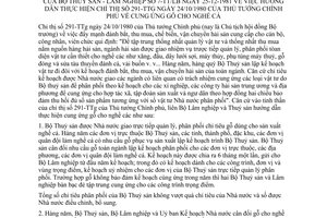 Thông tư liên bộ 7-TT/LB cung cấp gỗ nghề cá hướng dẫn Chỉ thị 291-TTg