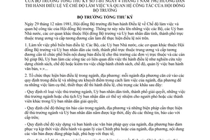 Thông tư 1-BT Điều lệ chế độ làm việc quan hệ công tác Hội đồng Bộ trưởng