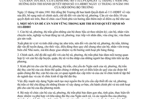 Thông tư 1-TCCP/CQ chế độ cán bộ xã phường hướng dẫn Quyết định 111-HĐBT