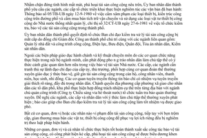 Thông báo 12/TB-UB phát động phong trào nhân dân bảo vệ tài sản công cộng