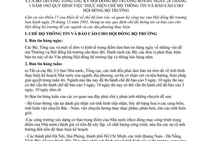 Thông tư 06-BT quy định chế độ thông tin báo cáo