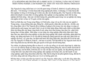 Nghị quyết 31-HĐBT phát triển nông nghiệp, lâm nghiệp các tỉnh Tây Nguyên trong thời gian 1981-1985