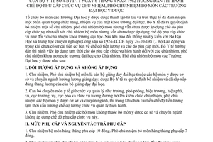 Thông tư 04-BYT/TT chế độ phụ cấp chức vụ Chủ nhiệm, Phó chủ nhiệm bộ môn trường đại học y dược