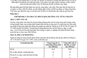 Thông tư 12-TC/HCVX chế độ phụ cấp cán bộ, công nhân viên chức Nhà nước công tác trong nước sửa đổi phụ cấp công tác trong nước