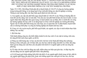 Thông tư 48-BT công tác hướng nghiệp trường phổ thông sử dụng hợp lý học sinh phổ thông các cấp tốt nghệp ra trường