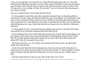 Chỉ thị 19/UB-CT năm 1982 phòng chống dịch đang gây bệnh cho trâu bò heo Bến Tre