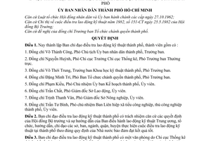 Quyết định 116/QĐ-UB thành lập Ban Chỉ đạo điều tra lao động kỹ thuật của thành phố