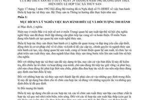 Thông tư 3-TS/TT Điều lệ hợp tác xã thuỷ sản