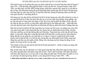 Chỉ thị 120-HĐBT sắp xếp lại cơ sở sản xuất xây dựng