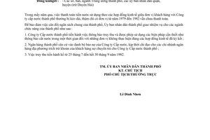 Công văn 1284/UB thực hiện nghiêm chỉnh việc  truy thu nợ tiền nước tồn đọng từ trước đến nay