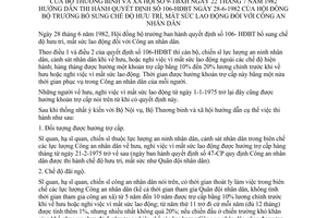 Thông tư 09-TBXH chế độ hưu trí mất sức lao động công an nhân dân hướng dẫn Quyết định 106-HĐBT