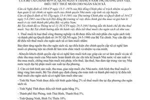 Thông tư 09-TC/QLNS điều tiết thuế muối ngân sách xã