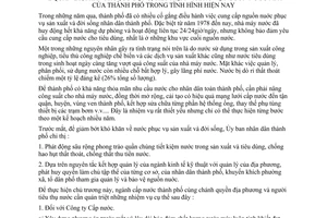 Chỉ thị 26/CT-UB quản lý, phân phối, sử dụng, tiết kiệm bảo vệ nguồn nước máy thành phố tình hình hiện nay
