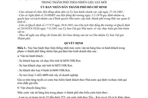 Quyết định 500/QĐ-UB giá cước vận tải hành khách hàng hóa trong thành phố theo nhiên liệu giá mới