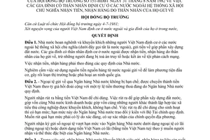 Quyết định 151-HĐBT gia đình có thân nhân định cư nước ngoài nhận tiền, nhận hàng do thân nhân gửi về
