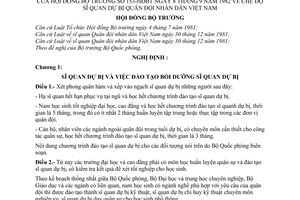 Nghị định 53-HĐBT chế độ sĩ quan dự bị Quân đội nhân dân Việt Nam