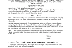Quyết định 166-HĐBT chấn chỉnh tổ chức quản lý tổ chức sản xuất ngành giao thông vận tải