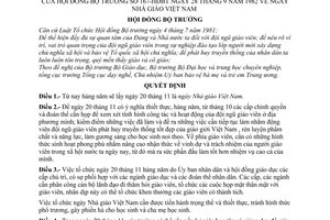 Quyết định 167-HĐBT ngày Nhà giáo Việt Nam