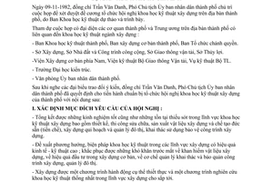 Thông báo 239/TB-UB tổ chức hội nghị khoa học kỹ thuật xây dựng thành phố Hồ Chí Minh