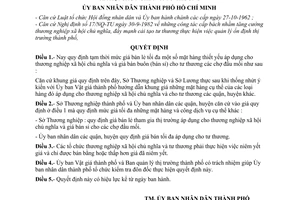 Quyết định 636/QĐ-UB  giá bán lẻ kinh doanh thương nghiệp áp dụng cho thương nghiệp xã hội chủ nghĩa