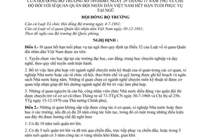 Nghị định 189-HĐBT chế độ sĩ quan Quân đội nhân dân Việt Nam hết hạn tuổi phục vụ tại ngũ