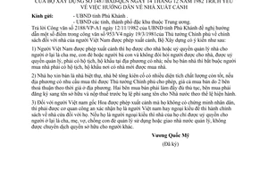 Công văn 1487/BXD-QLN hướng dẫn nhà xuất cảnh