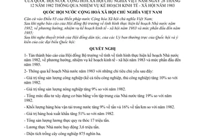 Nghị quyết thông qua nhiệm vụ kế hoạch kinh tế - xã hội năm 1983