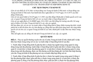 Quyết định 02-QĐ/PCTT uỷ quyền thường xuyên cho cơ quan trọng tài kinh tế địa phương giải quyết  tranh chấp hợp đồng kinh tế