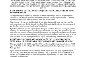 Thông tư 34-NH/TT thân nhân định cư nước ngoài hệ thống XHCN nhận tiền, nhận hàng gửi về